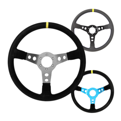 Turn One Nike Steering Wheel Black Suede Titanium Spokes