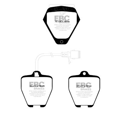 AUDI A8 (D2/4D) 2.8 94-96 EBC Redstuff Ceramic LOW DUST Brake Pads