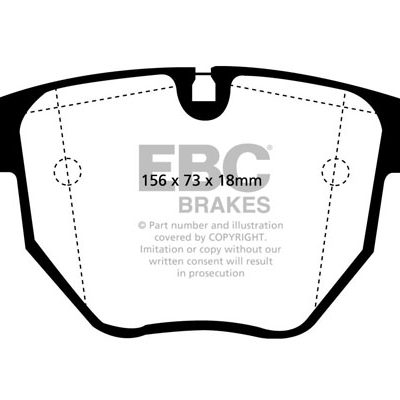 BMW 5 Series (E39) 530 (2.9 TD) Saloon 2000-2003 EBC Redstuff Ceramic LOW DUST Brake Pads