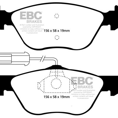 ALFA ROMEO 155 2.0 Turbo 96-98 EBC Redstuff Ceramic LOW DUST Brake Pads