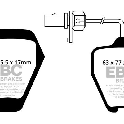 AUDI A6 quattro (C5/4B) 2.7 Twin Turbo (Front 8 Pad Set) 97-99 EBC Redstuff Ceramic LOW DUST Brake Pads