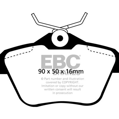 ALFA ROMEO 166 2.0 Turbo 98-2003 EBC Redstuff Ceramic LOW DUST Brake Pads