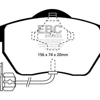AUDI A6 (C5/4B) 1.8 Turbo 97-2001 EBC Redstuff Ceramic LOW DUST Brake Pads