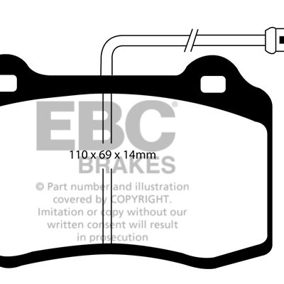 SEAT Leon (1M) 1.8 Turbo Cupra R 2002-2006 EBC Redstuff Ceramic LOW DUST Brake Pads