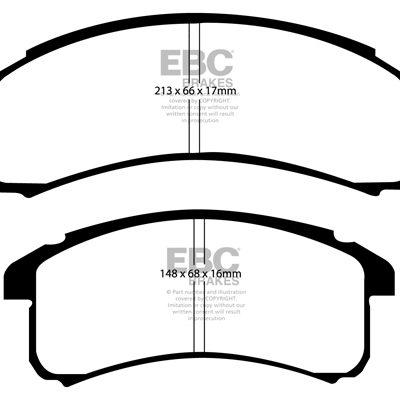 CHEVROLET Camaro (4th Gen) 3.4 94-95 EBC Redstuff Ceramic LOW DUST Brake Pads