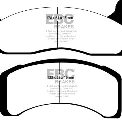 FORD Mustang (3rd Generation) 2.3 83-93 EBC Redstuff Ceramic LOW DUST Brake Pads