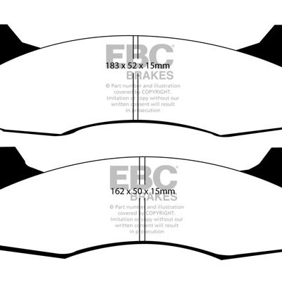 FORD Mustang (3rd Generation) 2.3 83-93 EBC Redstuff Ceramic LOW DUST Brake Pads