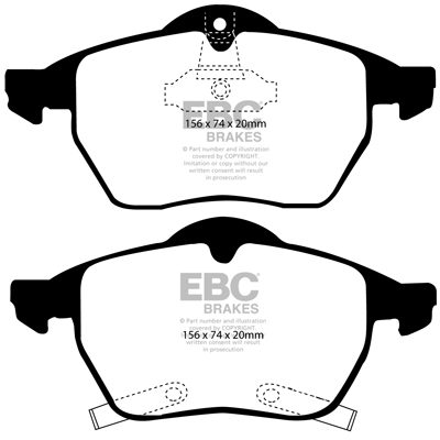 SAAB 9-3 2.0 Turbo 98-2002 EBC Redstuff Ceramic LOW DUST Brake Pads