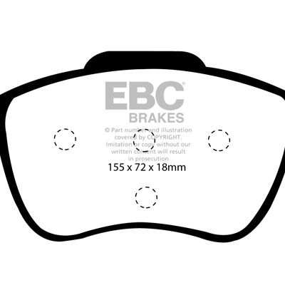 VOLVO S60 2.0 Turbo 2000-2010 EBC Redstuff Ceramic LOW DUST Brake Pads