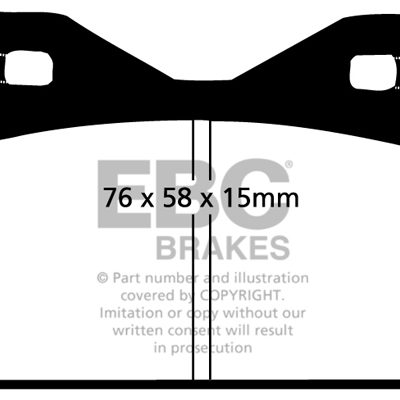 FERRARI 365 GTB/4 (Daytona) 4.4 68-73 EBC Redstuff Ceramic LOW DUST Brake Pads