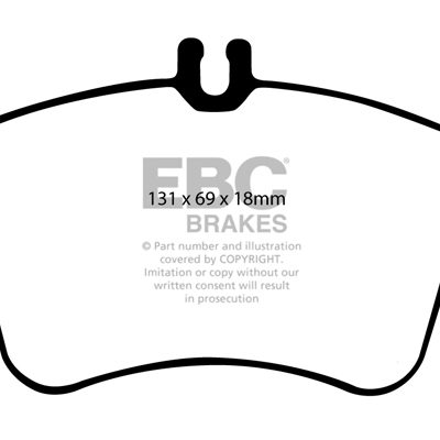 MERCEDES-BENZ C-Class (W203) C180 2000-2004 EBC Redstuff Ceramic LOW DUST Brake Pads