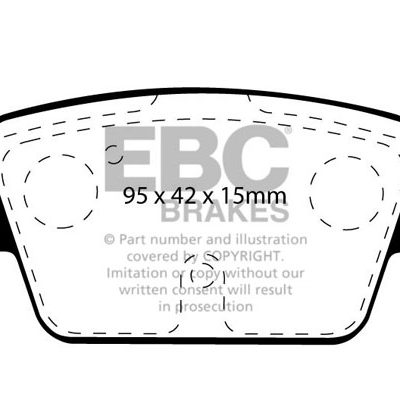 LANCIA Delta 1.8 Turbo 2008-2010 EBC Redstuff Ceramic LOW DUST Brake Pads