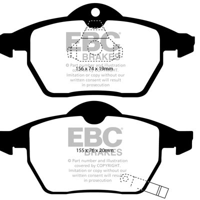 HOLDEN (Aust/NZ) Astra Turbo 2002-2005 EBC Redstuff Ceramic LOW DUST Brake Pads
