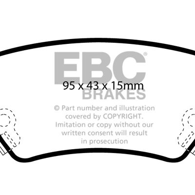 HOLDEN (Aust/NZ) Astra Turbo 2002-2005 EBC Redstuff Ceramic LOW DUST Brake Pads