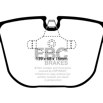 BMW 1 Series (E82) 1M Coupe 1M (3.0 Twin Turbo) 2011-2012 EBC Redstuff Ceramic LOW DUST Brake Pads