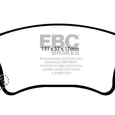 TOYOTA Corolla 1.8 Compressor (ZZE123) 2006-2007 EBC Redstuff Ceramic LOW DUST Brake Pads