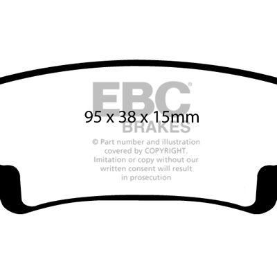 TOYOTA Corolla 1.8 Compressor (ZZE123) 2006-2007 EBC Redstuff Ceramic LOW DUST Brake Pads