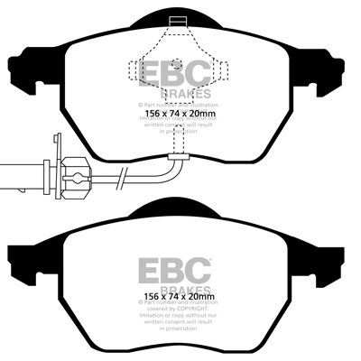 AUDI A4 (B6) 2.0 2001-2004 EBC Redstuff Ceramic LOW DUST Brake Pads
