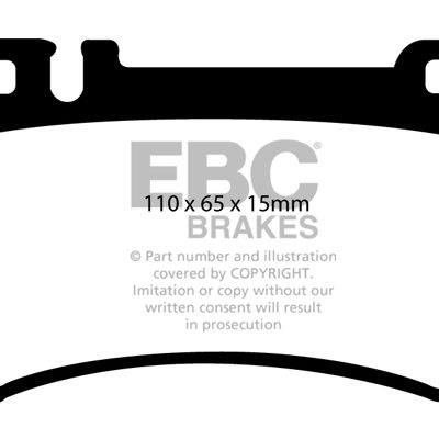 MERCEDES-BENZ CL-Class (C215) CL600 (5.5 Twin Turbo) 2003-2006 EBC Redstuff Ceramic LOW DUST Brake Pads