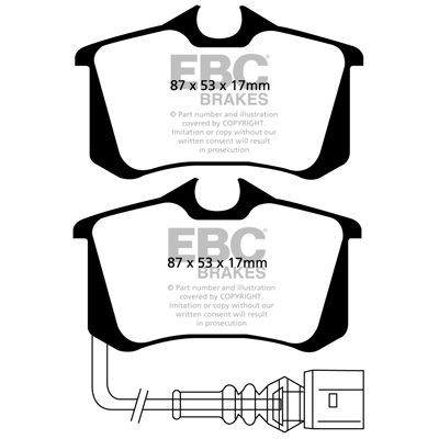 AUDI A3 (8P) 2.0 2003-2007 EBC Redstuff Ceramic LOW DUST Brake Pads