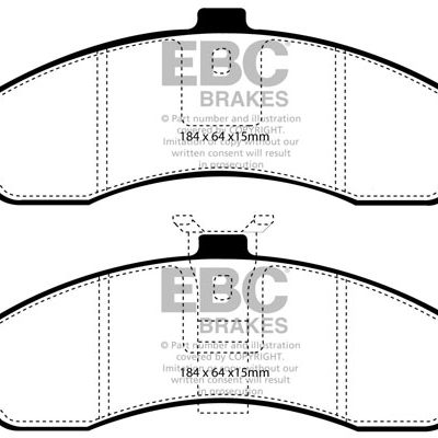CHEVROLET (M.East/S.Africa) Caprice 3.8 2000-2006 EBC Redstuff Ceramic LOW DUST Brake Pads