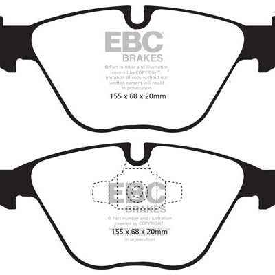 BMW 3 Series (E90) 320 (2.0 TD) 2007-2010 EBC Redstuff Ceramic LOW DUST Brake Pads