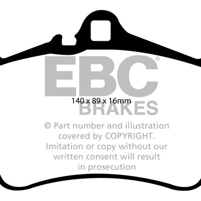 PORSCHE 911 (996) (Cast Iron Disc Only) 3.6 Carrera 4S 2002-2005 EBC Redstuff Ceramic LOW DUST Brake Pads