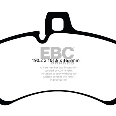 PORSCHE 911 (996) (Cast Iron Disc Only) 3.6 Twin Turbo GT2 2003-2005 EBC Redstuff Ceramic LOW DUST Brake Pads