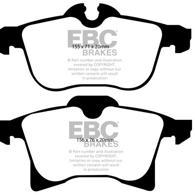 OPEL Astra (H) 2.0 Turbo 2004-2010 EBC Redstuff Ceramic LOW DUST Brake Pads