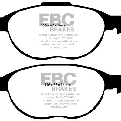 VOLVO C30 1.8 2006-2010 EBC Redstuff Ceramic LOW DUST Brake Pads