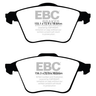 FORD Focus (Mk2) 2.5 Turbo ST 2005-2011 EBC Redstuff Ceramic LOW DUST Brake Pads