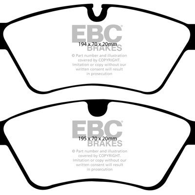 MERCEDES-BENZ E-Class (W211) E500 4-Matic 2002-2009 EBC Redstuff Ceramic LOW DUST Brake Pads