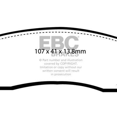 CADILLAC Allante 4.6 1993 EBC Redstuff Ceramic LOW DUST Brake Pads