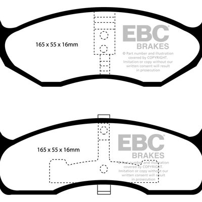 CHRYSLER (USA) 300M 2.7 98-2004 EBC Redstuff Ceramic LOW DUST Brake Pads