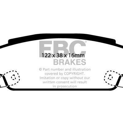 CADILLAC CTS 2.8 2005-2007 EBC Redstuff Ceramic LOW DUST Brake Pads