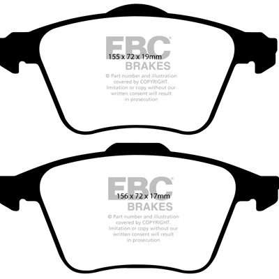 VOLVO S60 2.0 Turbo 2000-2010 EBC Redstuff Ceramic LOW DUST Brake Pads