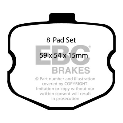 CHEVROLET Corvette (C6) 7.0 (Z06) 2005-2008 EBC Redstuff Ceramic LOW DUST Brake Pads