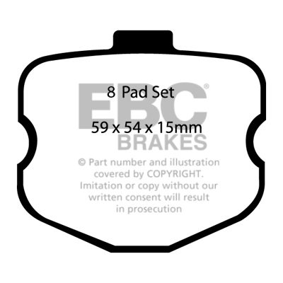 CHEVROLET Corvette (C6) 6.2 Grand Sport 2010-2013 EBC Redstuff Ceramic LOW DUST Brake Pads