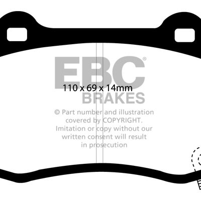 CADILLAC CTS-V 5.7 2004-2006 EBC Redstuff Ceramic LOW DUST Brake Pads