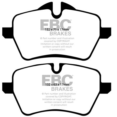 MINI Mini Convertible (R52) 1.6 Supercharged Works 2005-2007 EBC Redstuff Ceramic LOW DUST Brake Pads