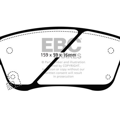 INFINITI EX37 3.7 2008-2013 EBC Redstuff Ceramic LOW DUST Brake Pads