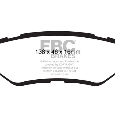 CADILLAC CTS 3 2008-2013 EBC Redstuff Ceramic LOW DUST Brake Pads