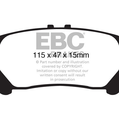 LEXUS GS250 2.5 2012- EBC Redstuff Ceramic LOW DUST Brake Pads