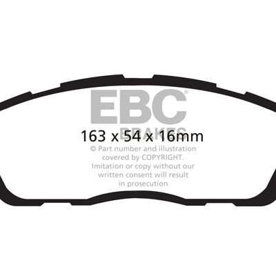 FORD Mustang (5th Generation) 3.7 Auto 2013-2014 EBC Redstuff Ceramic LOW DUST Brake Pads
