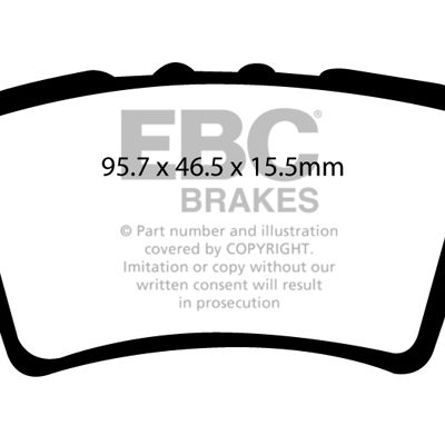 HONDA Civic (8th Gen) 2.0 Type-R (FN2) 2007-2011 EBC Redstuff Ceramic LOW DUST Brake Pads
