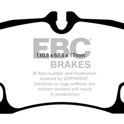 PORSCHE 911 (997) (Cast Iron Disc Only) 3.6 Carrera 4 2008-2012 EBC Redstuff Ceramic LOW DUST Brake Pads