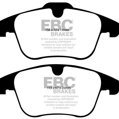 VOLVO S60 1.6 Turbo 2010-2018 EBC Redstuff Ceramic LOW DUST Brake Pads