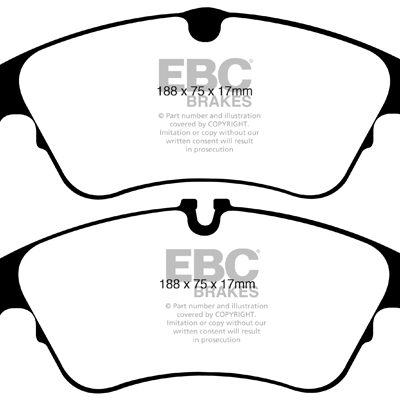 AUDI A4 (B8) 1.8 Turbo 2008-2011 EBC Redstuff Ceramic LOW DUST Brake Pads