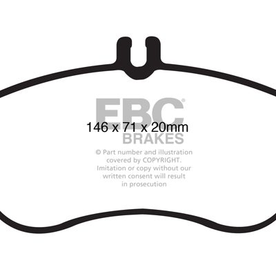 MERCEDES-BENZ C-Class (W204) C180 K 2007-2010 EBC Redstuff Ceramic LOW DUST Brake Pads