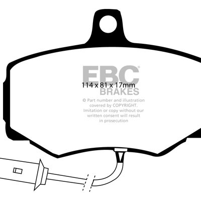 DAIMLER Sovereign 2.9 86-87 EBC Redstuff Ceramic LOW DUST Brake Pads